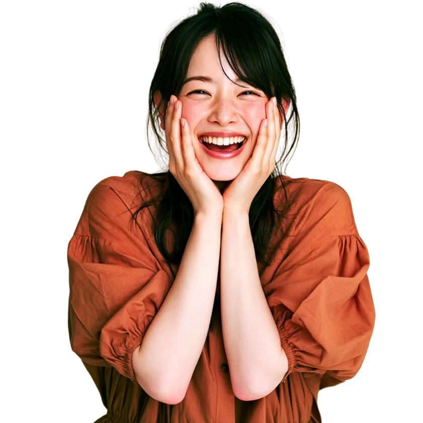 喜ぶ女性